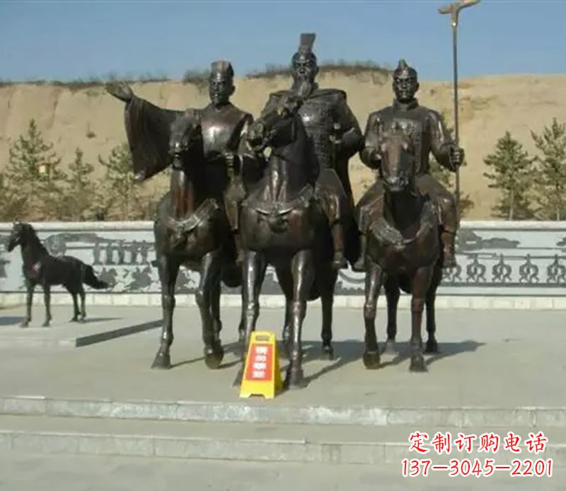 辽阳将军骑马广场景观铜雕