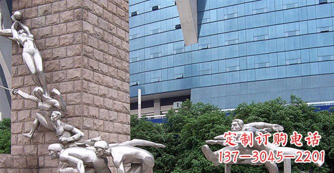 辽阳街边不锈钢运动员人物雕塑