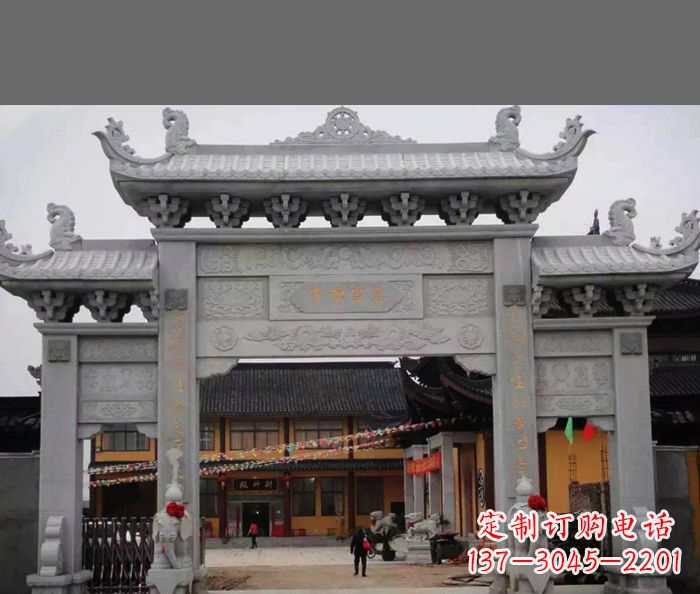 辽阳专业街边道路三门石牌坊雕塑制作