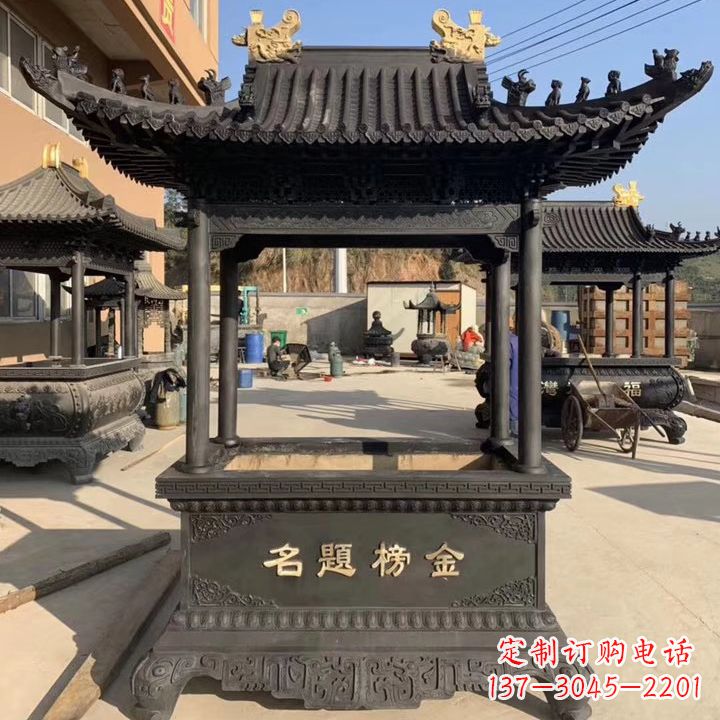 辽阳传承经典,精致细腻的九鼎香炉雕塑