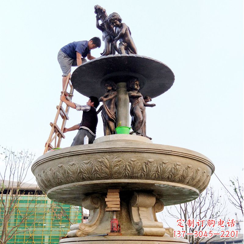 辽阳精美金蝉石喷泉雕塑
