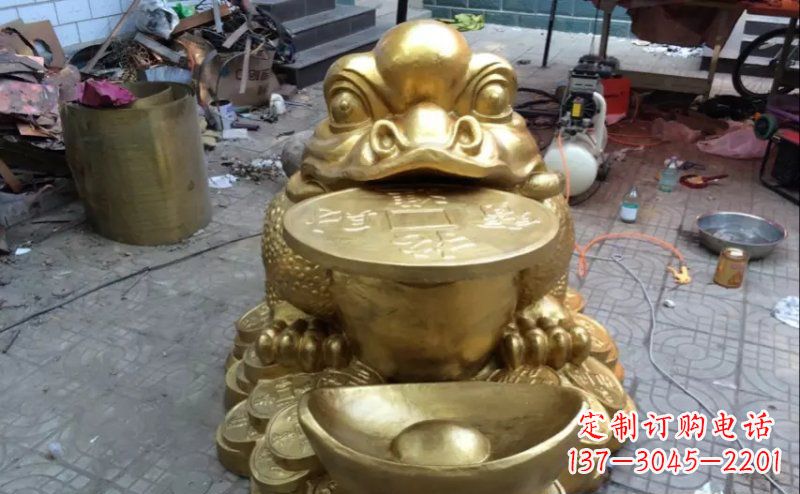 辽阳铜质金蟾招财动物雕塑