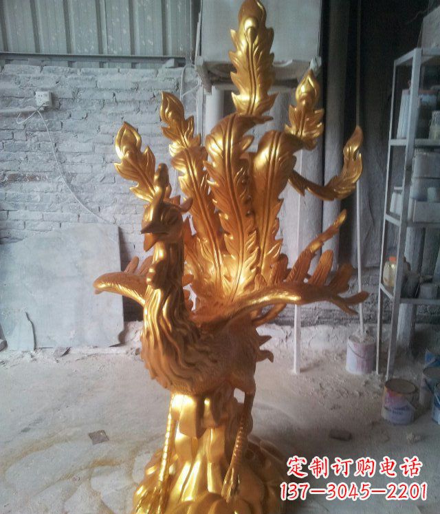 辽阳金凤凰玻璃钢仿铜动物雕塑