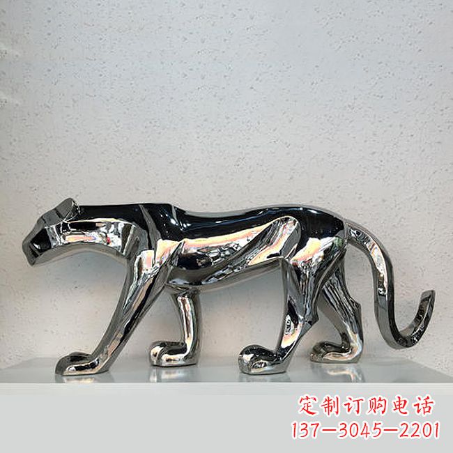 辽阳金钱豹不锈钢动物雕塑