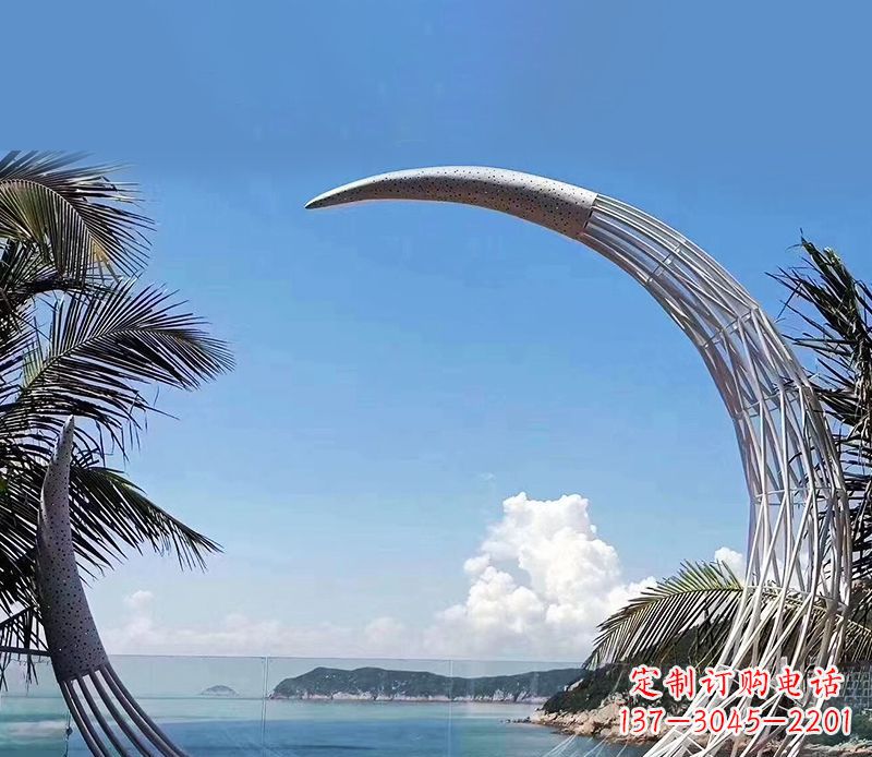 辽阳景区不锈钢镂空月亮雕塑
