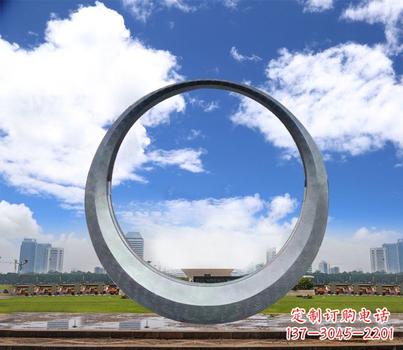 辽阳景区不锈钢圆环景观雕塑