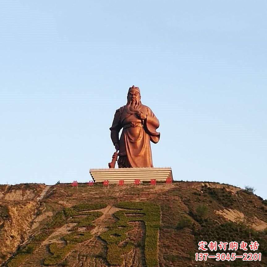 辽阳景区大型关公铜雕-中国历史名人三国名将武圣雕像