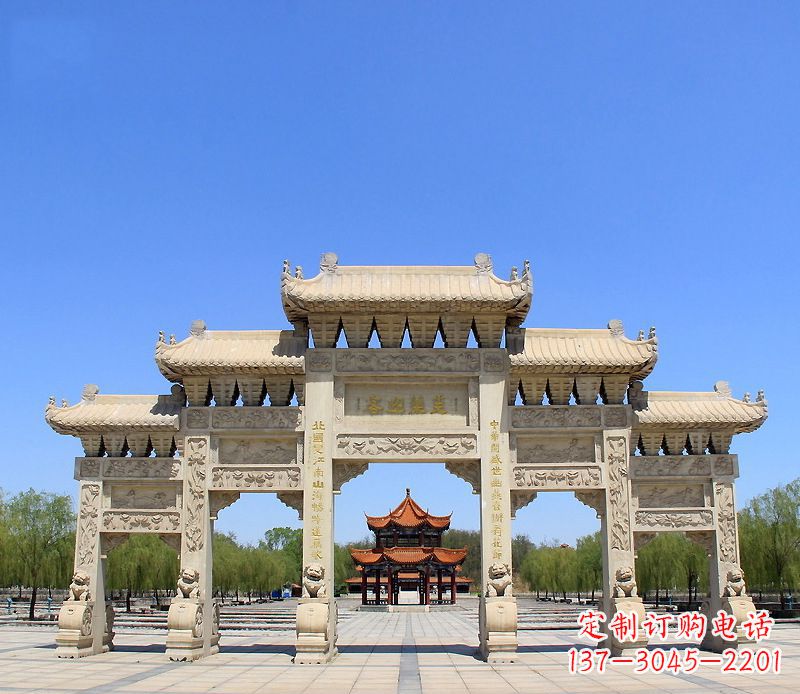 辽阳中领雕塑:专业定制大型建筑牌坊雕塑