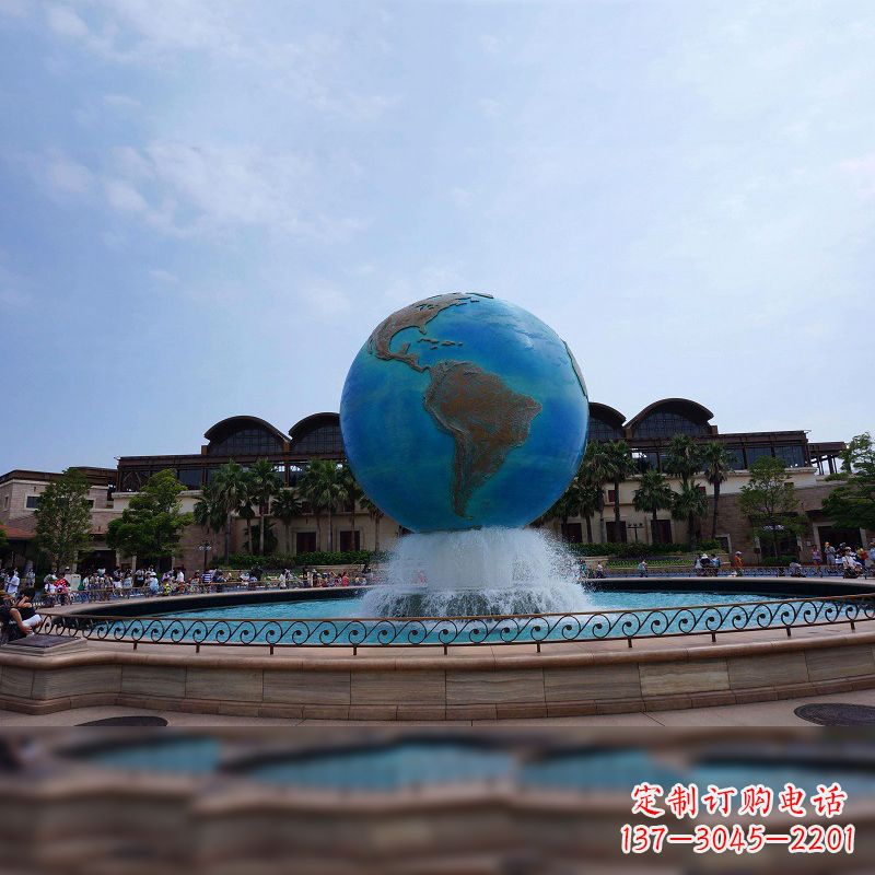 辽阳景区广场不锈钢地球仪水景喷泉景观雕塑