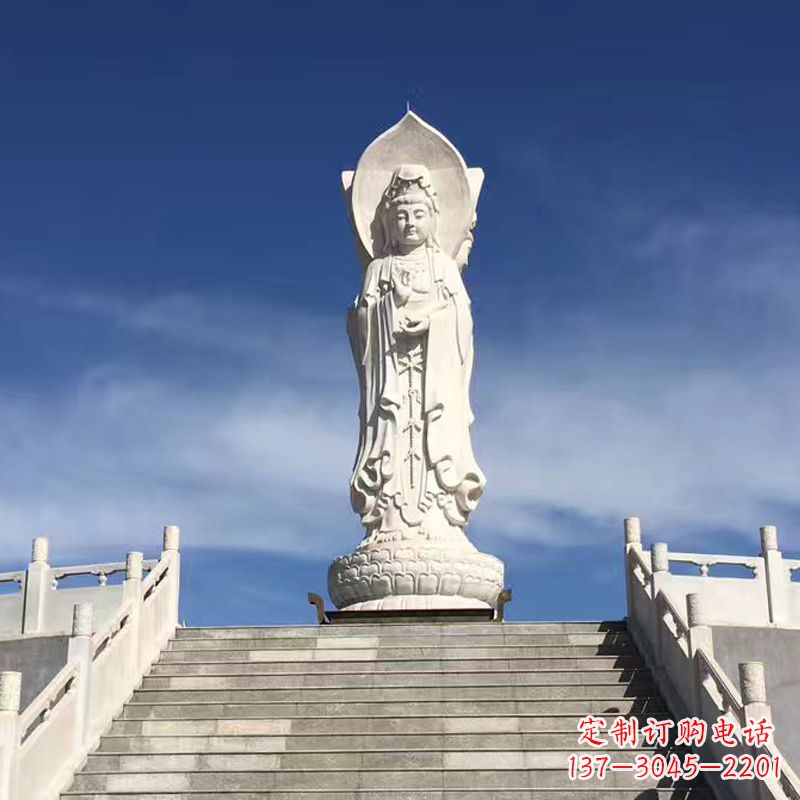 辽阳专业定制三面观音石雕景观雕塑