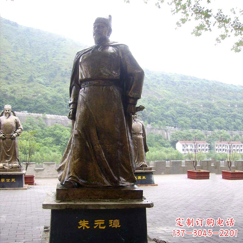 辽阳传承古代荣耀,朱元璋帝王铜雕塑像
