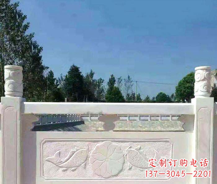 辽阳精美汉白玉石浮雕栏板