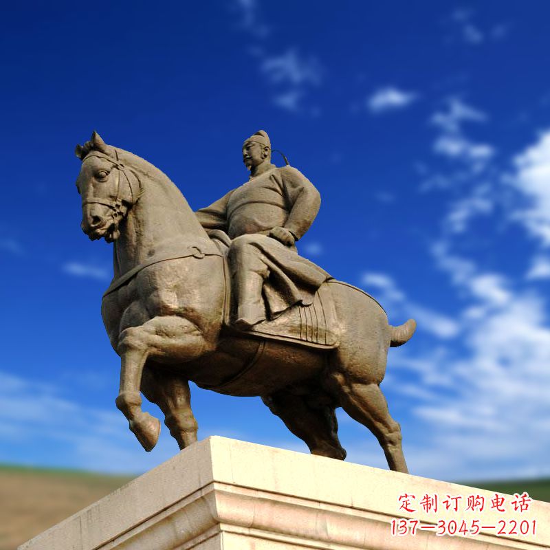 辽阳领雕塑正大光明:李世民骑马景观雕塑