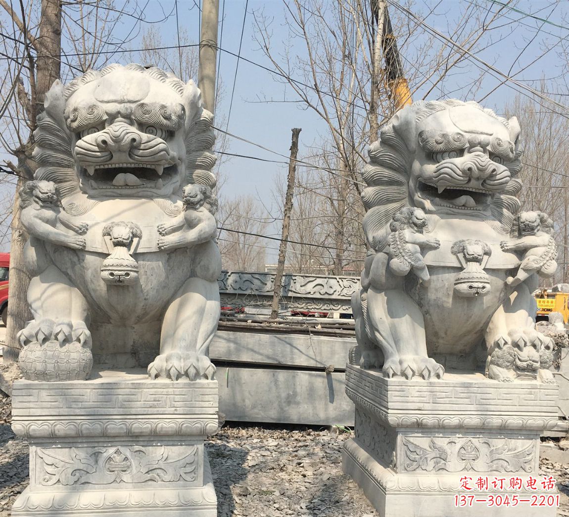 辽阳景区南方石狮子石雕 (2)