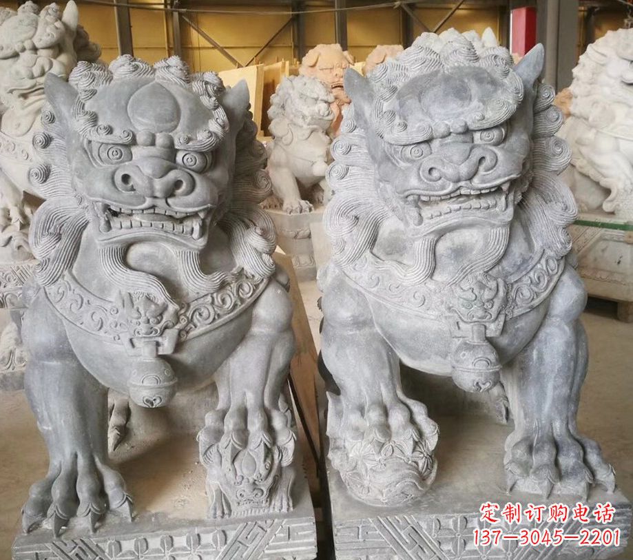 辽阳景区南方石狮子石雕 (3)
