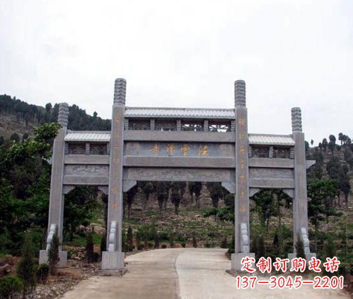 辽阳景区三门牌坊石雕 (17)