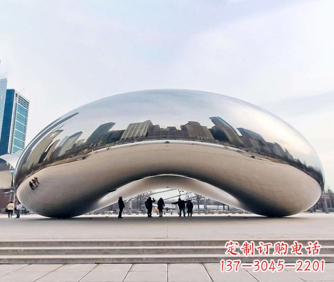 辽阳镜面不锈钢大型创意拱门雕塑