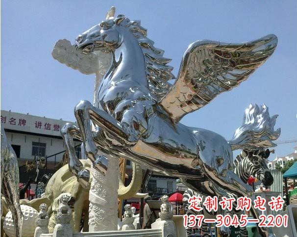 辽阳镜面不锈钢飞马雕塑