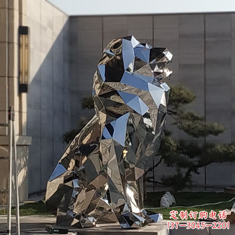 辽阳现代狮子雕塑,金属时尚与艺术完美结合