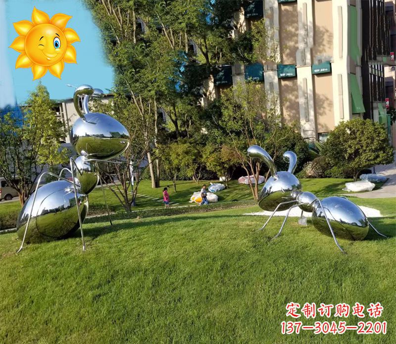 辽阳镜面不锈钢蚂蚁雕塑