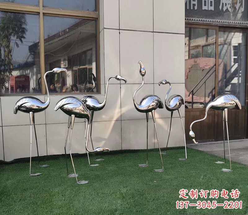 辽阳优雅古典的镜面不锈钢仙鹤雕塑