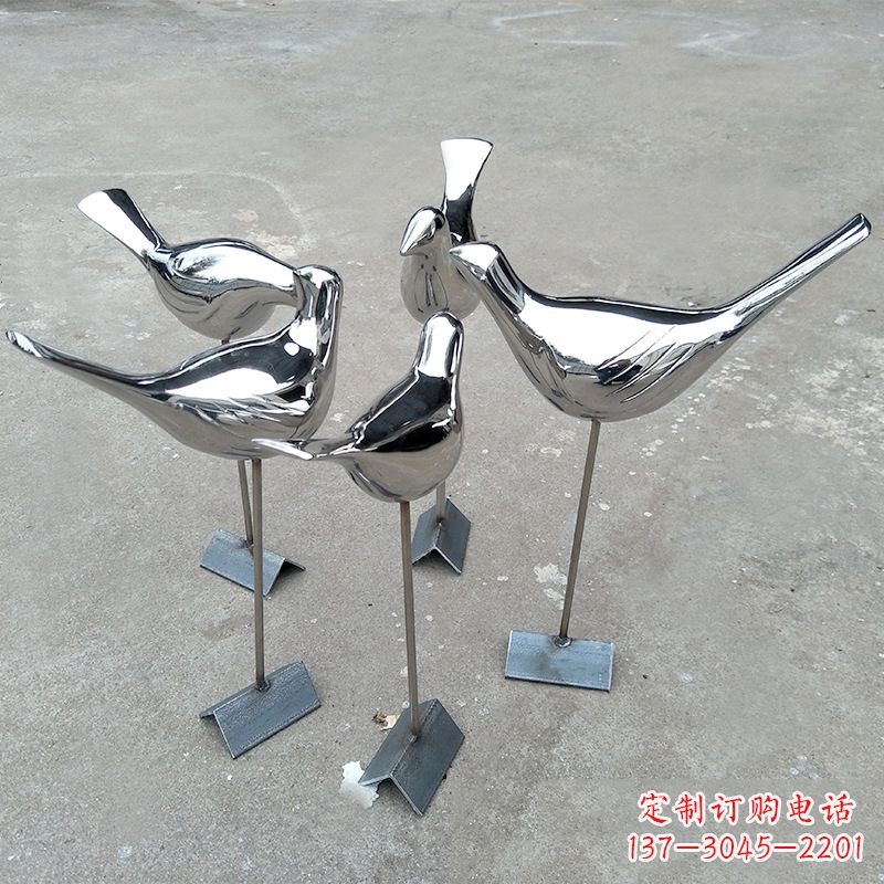 辽阳全新设计,优雅帅气的不锈钢鸽子草坪雕塑