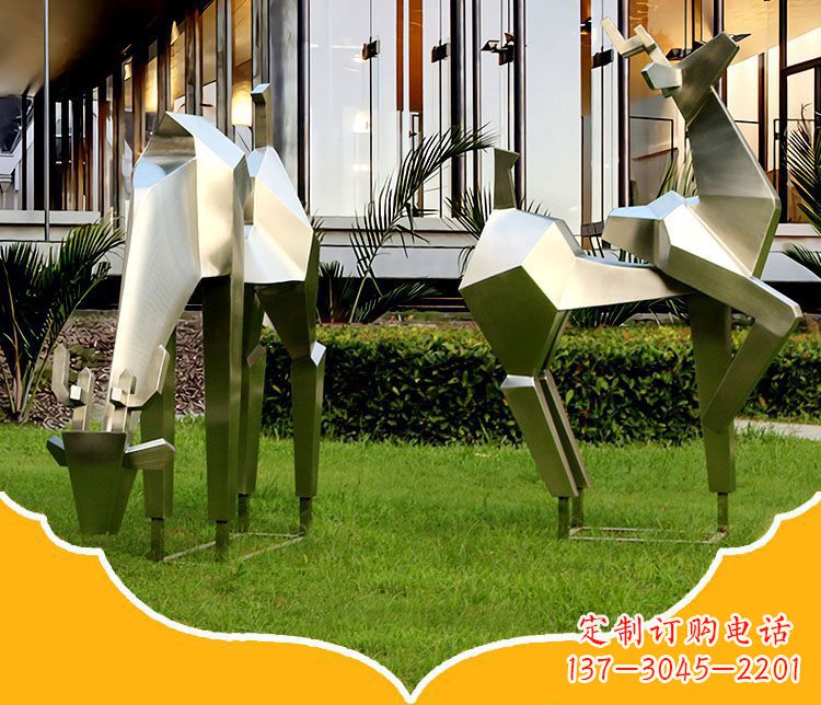 辽阳镜面福鹿不锈钢雕塑