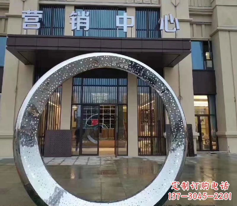 辽阳镜面时尚圆环不锈钢雕塑