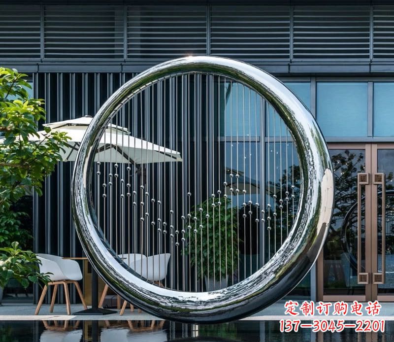 辽阳精美的镜面不锈钢圆环雕塑
