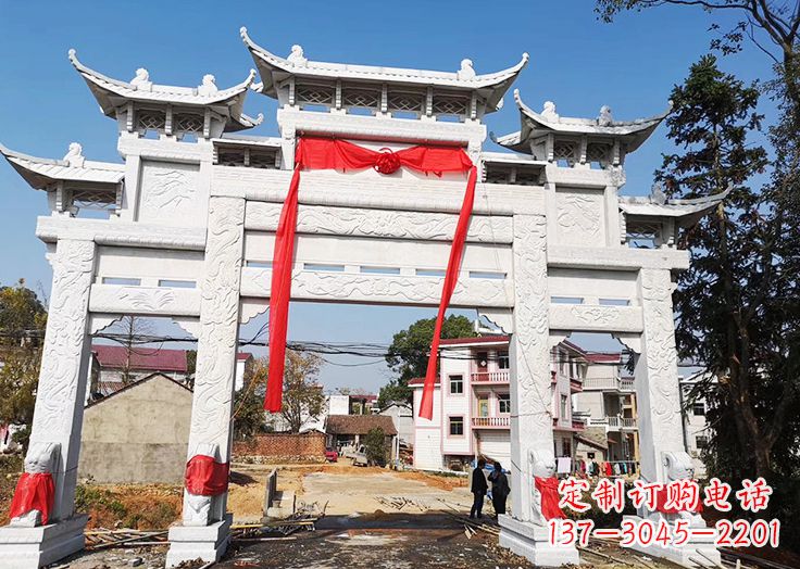 辽阳九襄石雕牌坊:专业定制精美牌坊雕塑