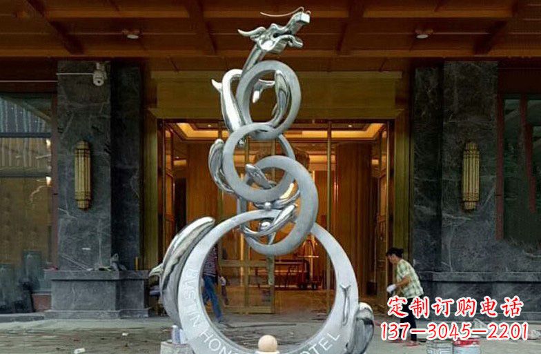 辽阳中领雕塑高端定制不锈钢龙门雕塑