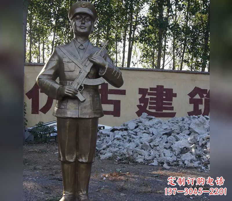 辽阳军人战士人物铜雕
