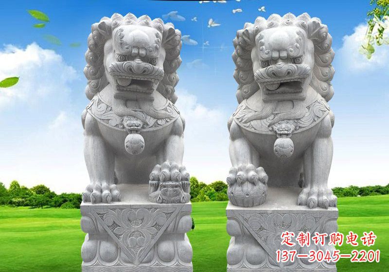 辽阳风采傲人的狮子石雕