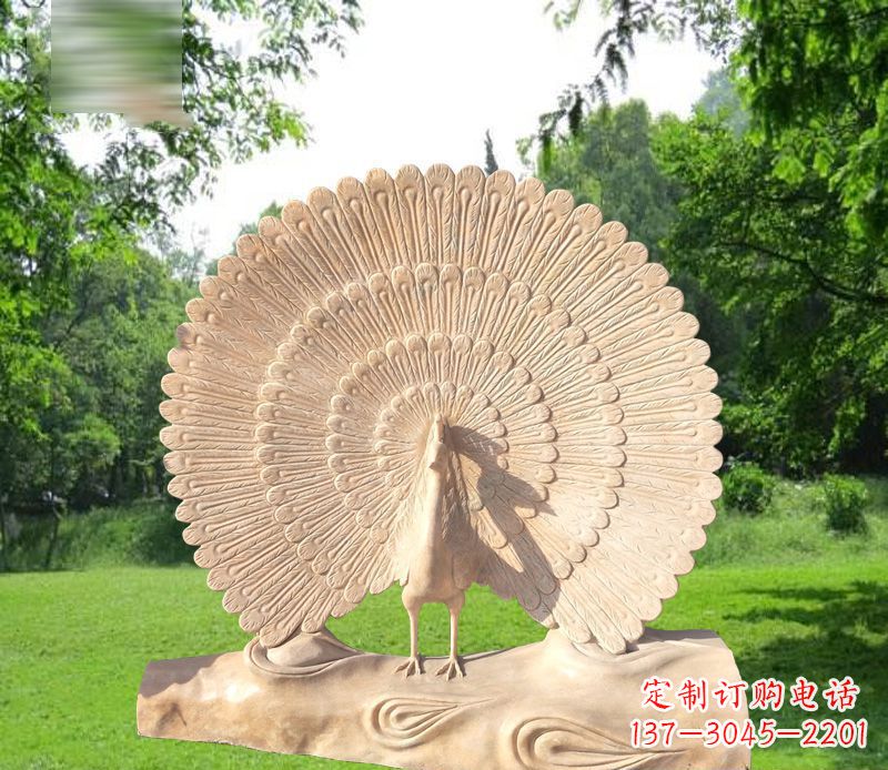 辽阳孔雀开屏石雕公园雕塑