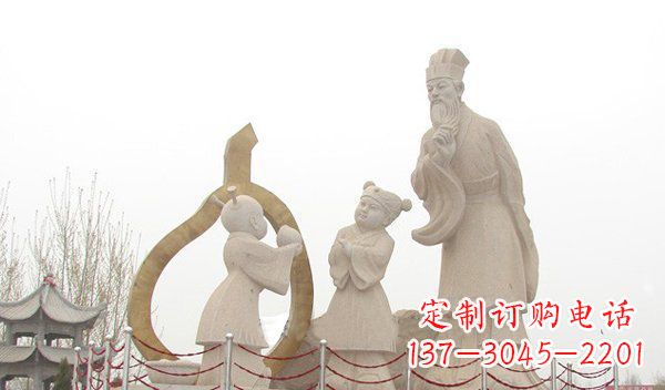 辽阳孔融让梨古代人物石雕