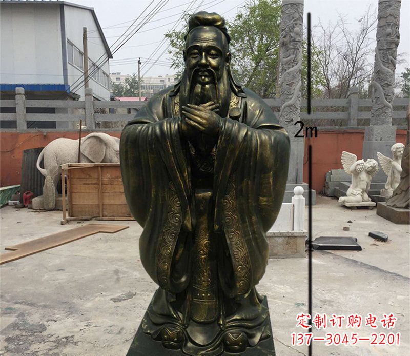 辽阳荣誉传承,孔子铜雕精美艺术品