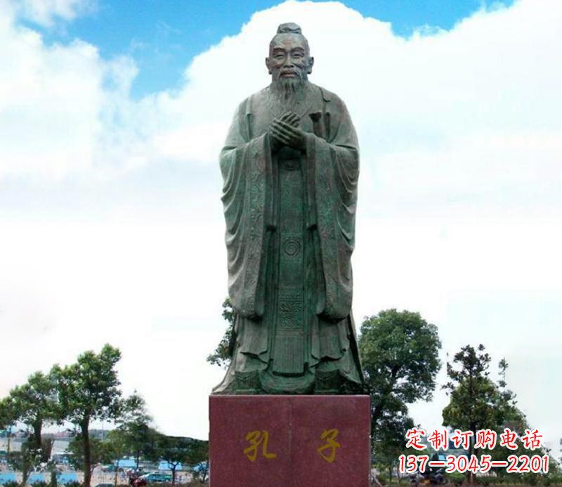辽阳孔子广场文化名人铜雕