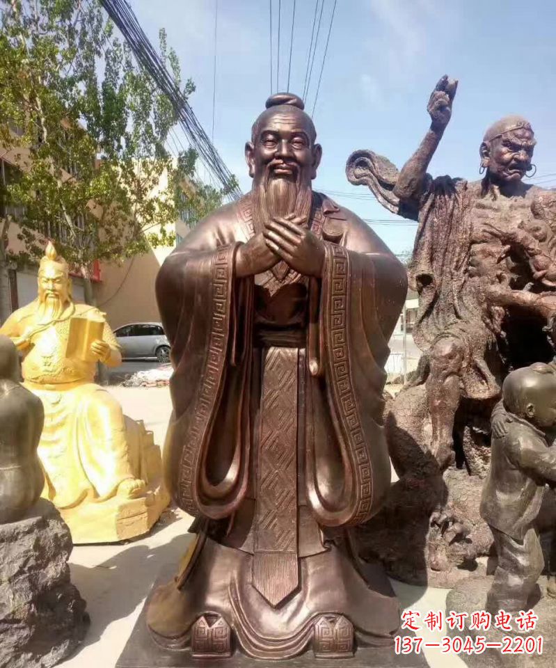 辽阳尊贵的孔子铜雕赞赏孔子的传世之作
