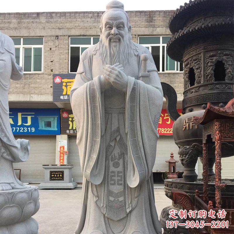 辽阳传承古典，精美绝伦的孔子石雕头像