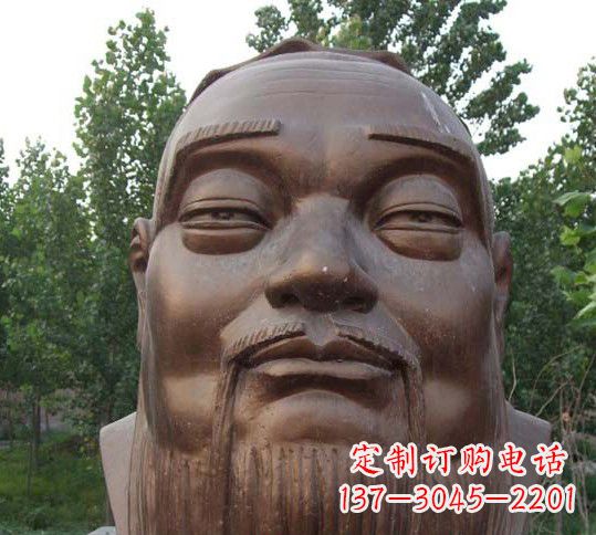 辽阳中领雕塑致敬孔子，精美高雅的孔子铜雕头像