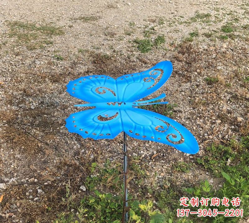 辽阳蓝色不锈钢铁艺蝴蝶雕塑