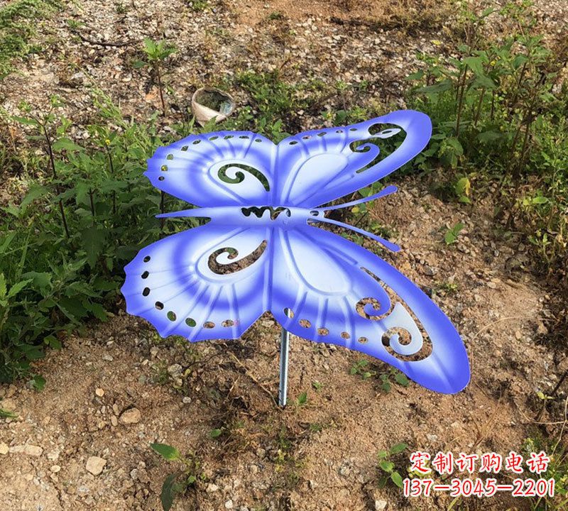 辽阳蓝紫色不锈钢蝴蝶雕塑