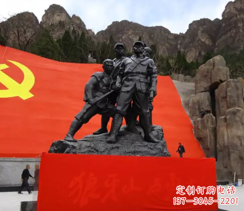 辽阳狼牙山五壮士烈士铜雕,永载革命先烈光辉
