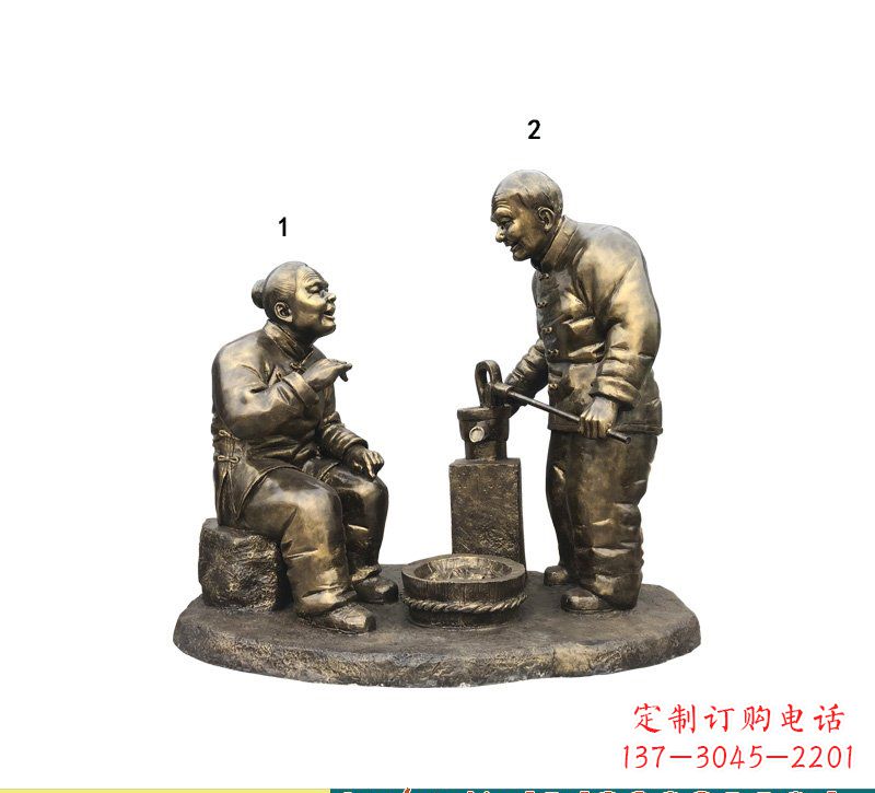辽阳质朴传神的老人铜雕