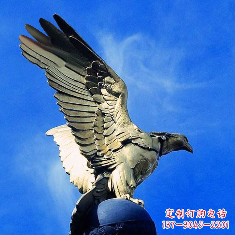 辽阳老鹰玻璃钢仿铜雕塑