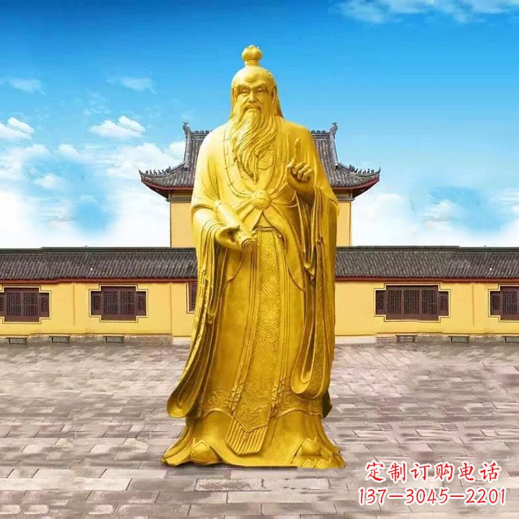 辽阳中领雕塑老子骑牛石雕