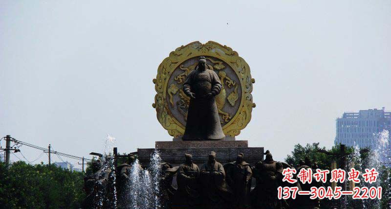 辽阳李世民古代名人铜雕
