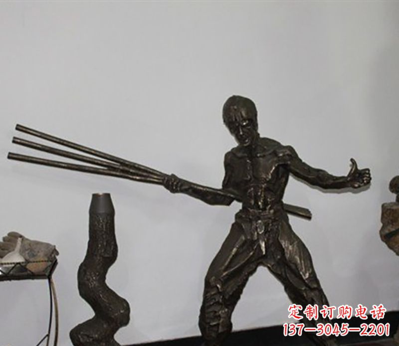 辽阳李小龙广场小品铜雕