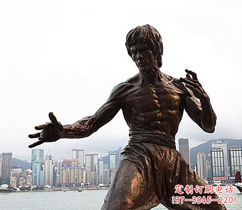 辽阳李小龙名人电影明星铜雕