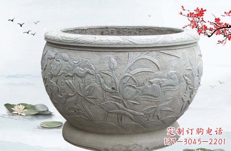 辽阳艺术精美的水缸雕塑